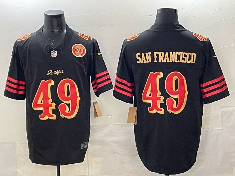 Men 2025 San Francisco 49ers #49 San francisco black 5th generation Nike Limited NFL Jersey style 0011